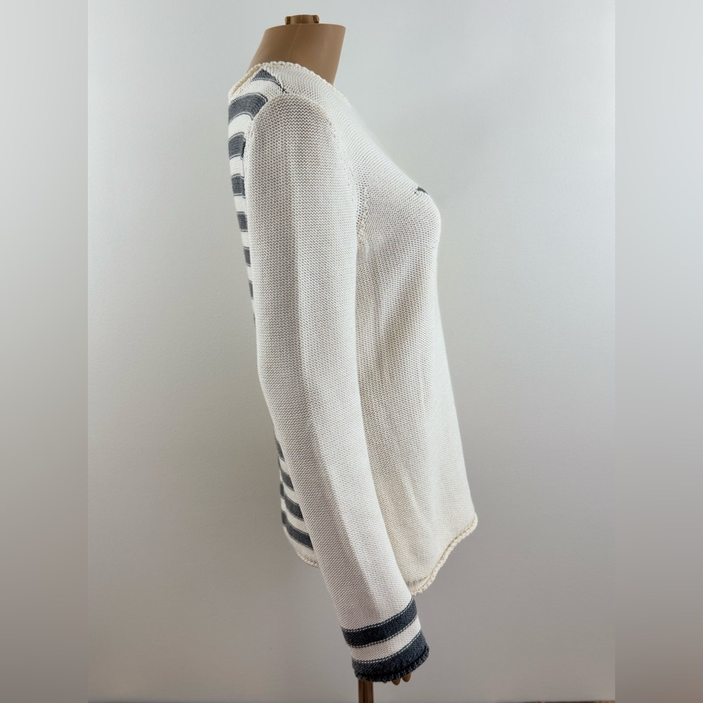 Liz Claiborne Long Sleeve Knit Pullover Sweater, Blue Star Design Women's Size M - Picture 5 of 16